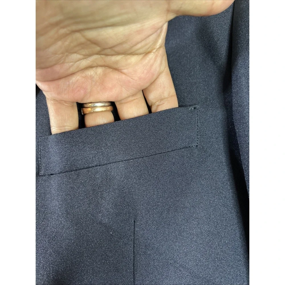 Lucci Collezione Men's Blazer Jacket 46L Blue classic Fit Designed in Italy